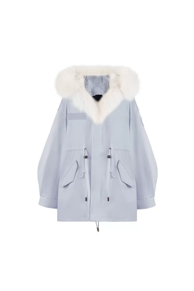 Ozlana Airy Blue Oversize Parka +Ocean Blue Ice Cream | Women Classic & Designer Parkas