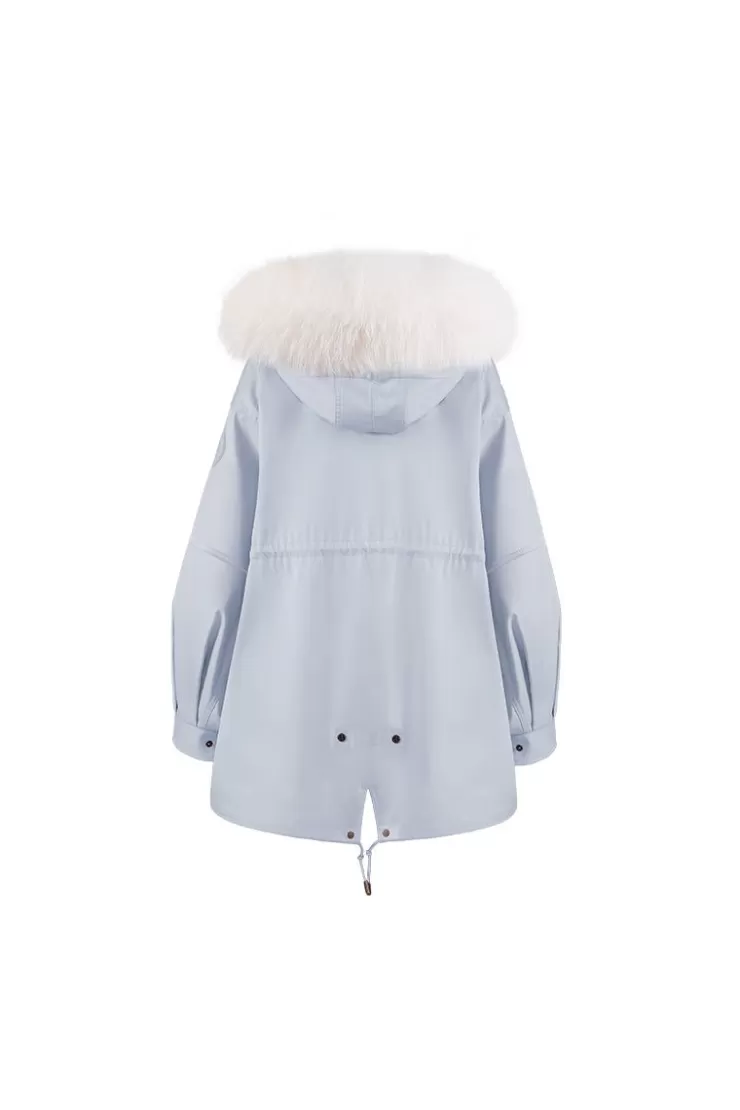 Ozlana Airy Blue Oversize Parka +Ocean Blue Ice Cream | Women Classic & Designer Parkas