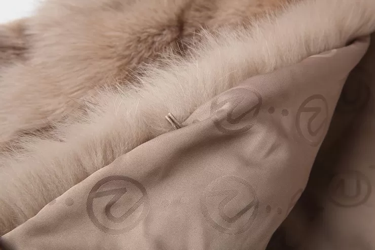 Ozlana Cloud Bubble Crop V Neck Fox Fur Jacket (Dark Grey) | Women Full Fur Jackets