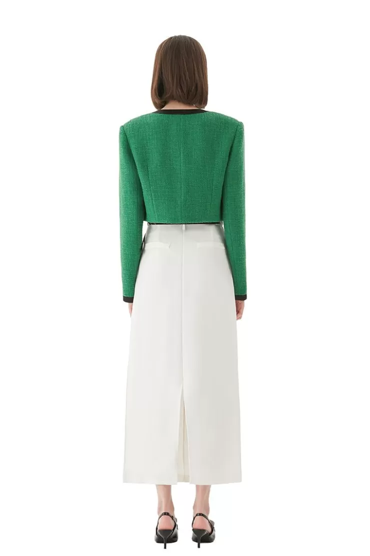 Ozlana Multi-Pocket Vintage Tweed Jacket (Green) | Women Tweeds