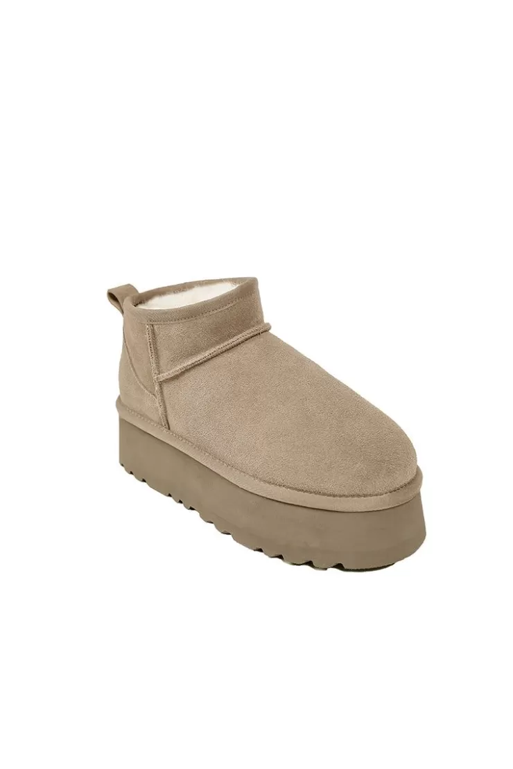 Ozlana Classic Platform Ultra Mini Boots (Sand) | Women Shoes