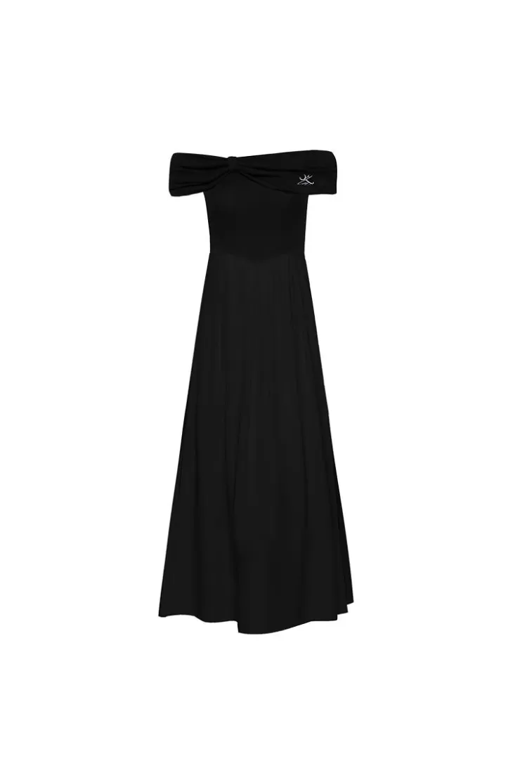 Ozlana Ozln Off Shoulder Bow Knit Dress(Black) | Women Dresses & Sets