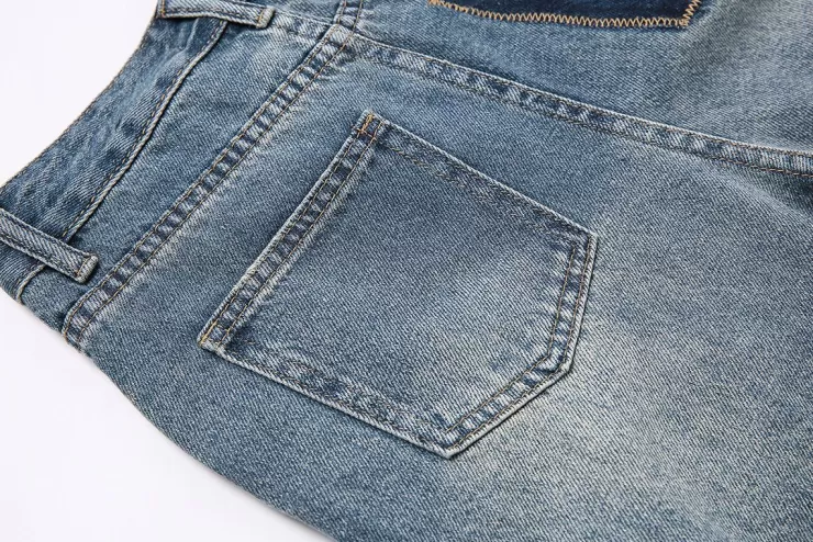 Ozlana Vintage Wash Denim Split Flare Jeans(Denim Blue ) | Women Bottoms
